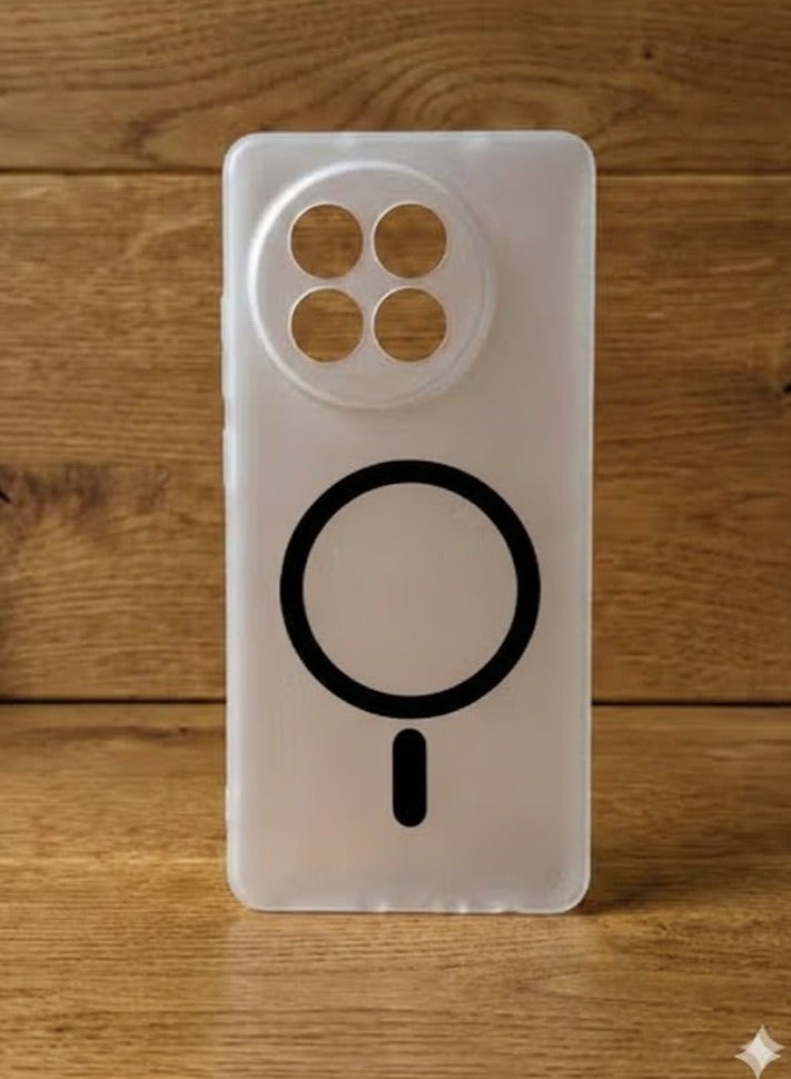 Matte Clear Phone Case For OnePlus 13R – Frosted Transparent Slim Cover with Trendy Ring Pattern, Lightweight Protective Design . - Image 1